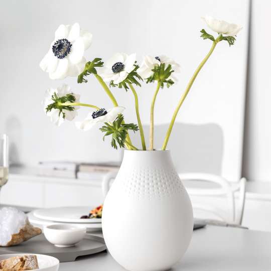 Villeroy & Boch - Vase Perle - Manufacture Collier blanc - Blumen weiß