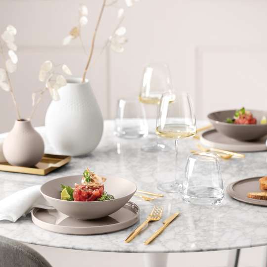 Villeroy & Boch - Geschirrset La Boule beige kombiniert mit Glaselementen