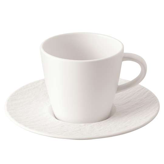 Villeroy & Boch - Manufacture Rock Blanc Kaffeetasse mit Untertasse