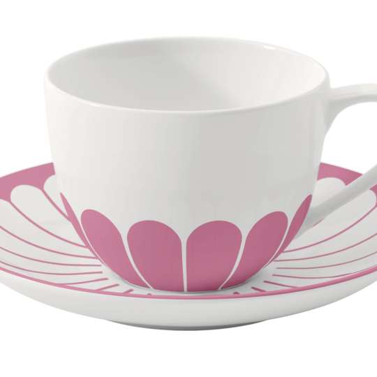 Villeroy & Boch - Cappuccino-Tasse mit Unterteller Fleur, Cassis
