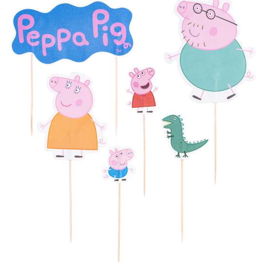 Dr. Oetker - Papier Kuchen-Topper Peppa & Familie, 6 St.