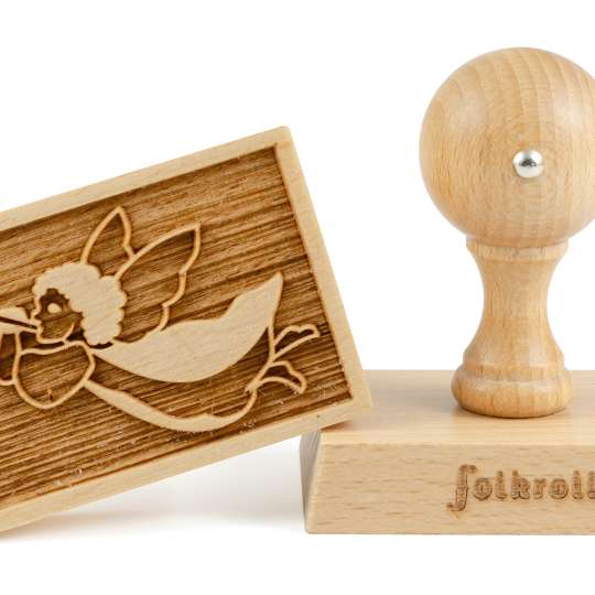 Folkroll - 3D-Motiv-Keksstempel, Weihnachtsengel, rechteckig
