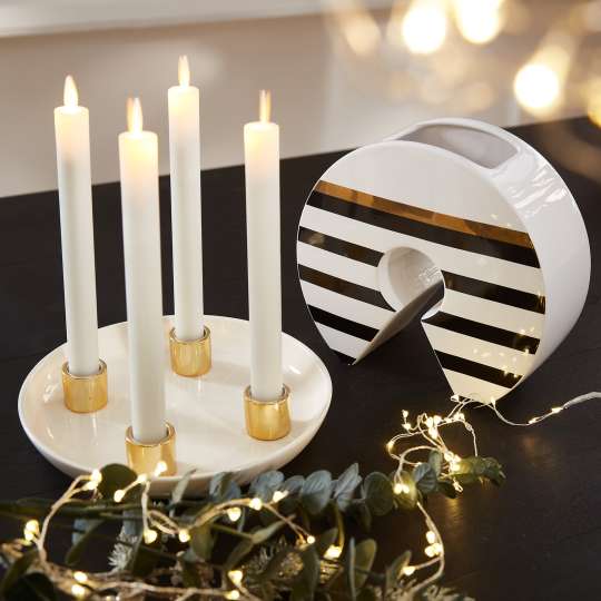 formano Adventsteller, LED-Spitzkerzen & Vase