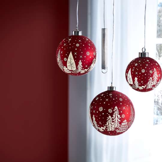 formano - Weihnachten von oben: Hängekugeln in Rot-Weiß