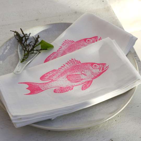 frohstoff - Frischer Fisch auf den Tisch: Serviette mit Barschmotiv