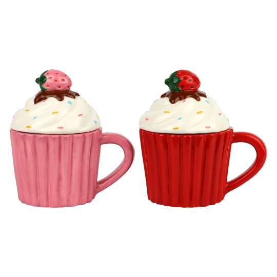 Hoff Interieur 4784 Tassen Strawberry Sundae S/2