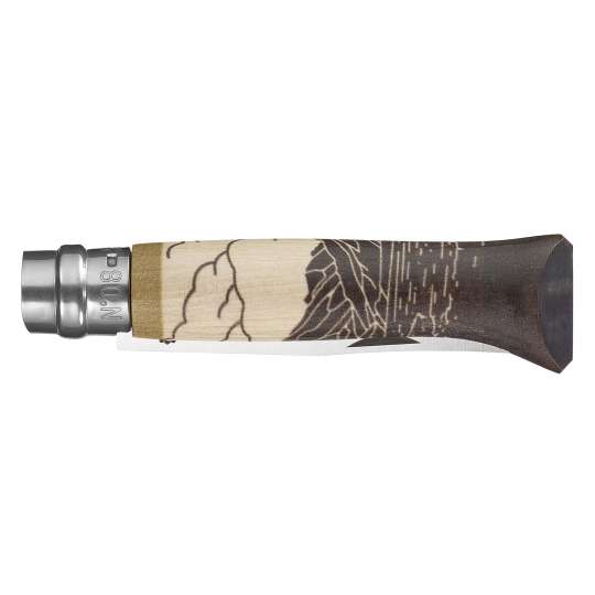 Opinel - Taschenmesser N° 8 - Holzgriff mit Berg-Dekor