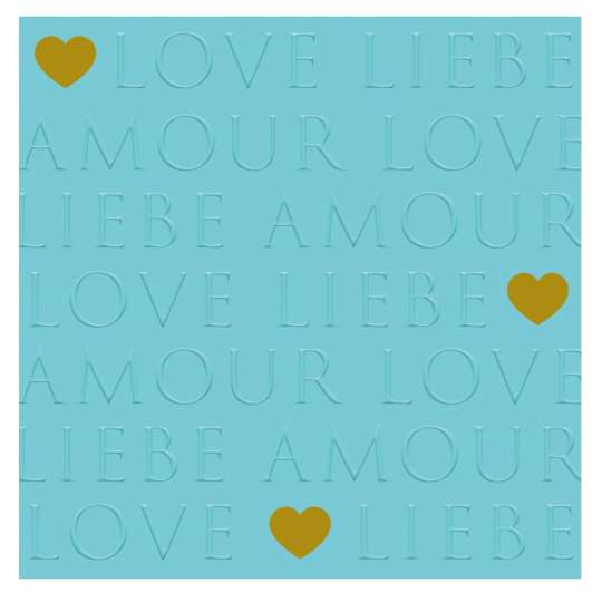 ppd  - Serviette LOVE LETTERS turquoise