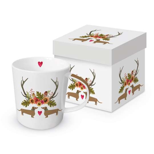 PPD Henkelbecher in Geschenkbox Waltraut & Walter