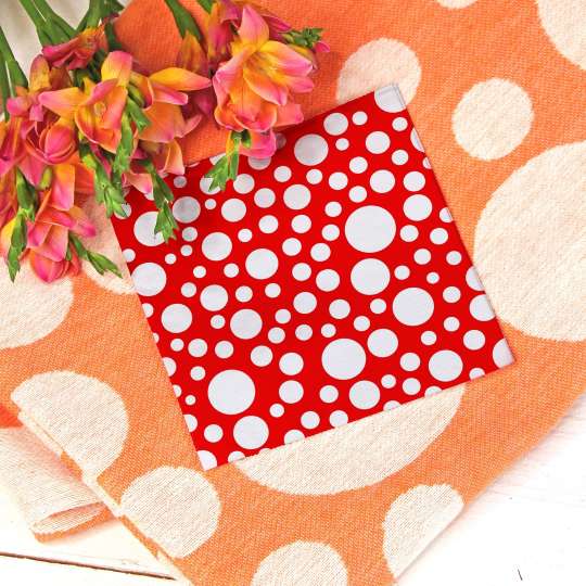 PPD Sommer-Decke Dots orange & Serviette Dots red