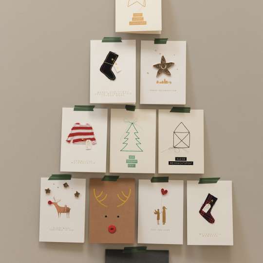 räder - Dekorativer Baum aus Weihnachtskarten