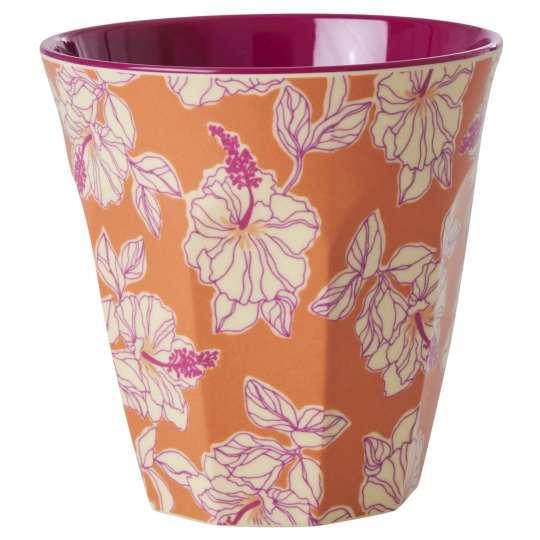 RICE Melamine Becher mit Faded Hibiscus Print