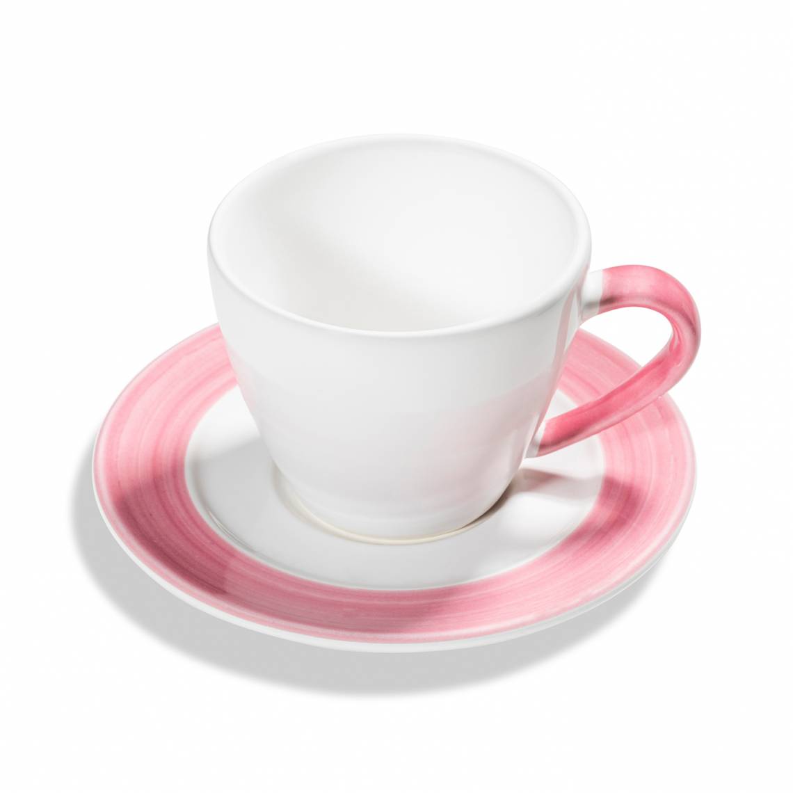 Gmundner Keramik-Variation-Rosa-Kaffeetasse mit Unterteller-Gourmet