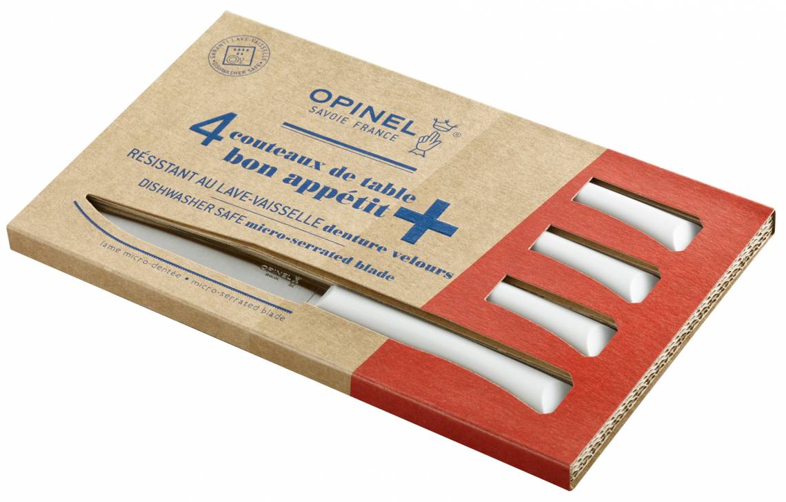 Opinel Bon Appetit+ Tafelmesser-Set hellgrau - Verpackung quer