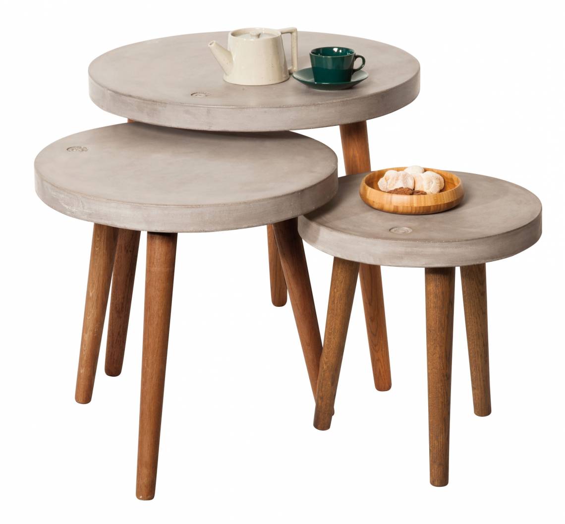 TOM TAILOR - Dining Nature & Mint - Concrete Round Tables