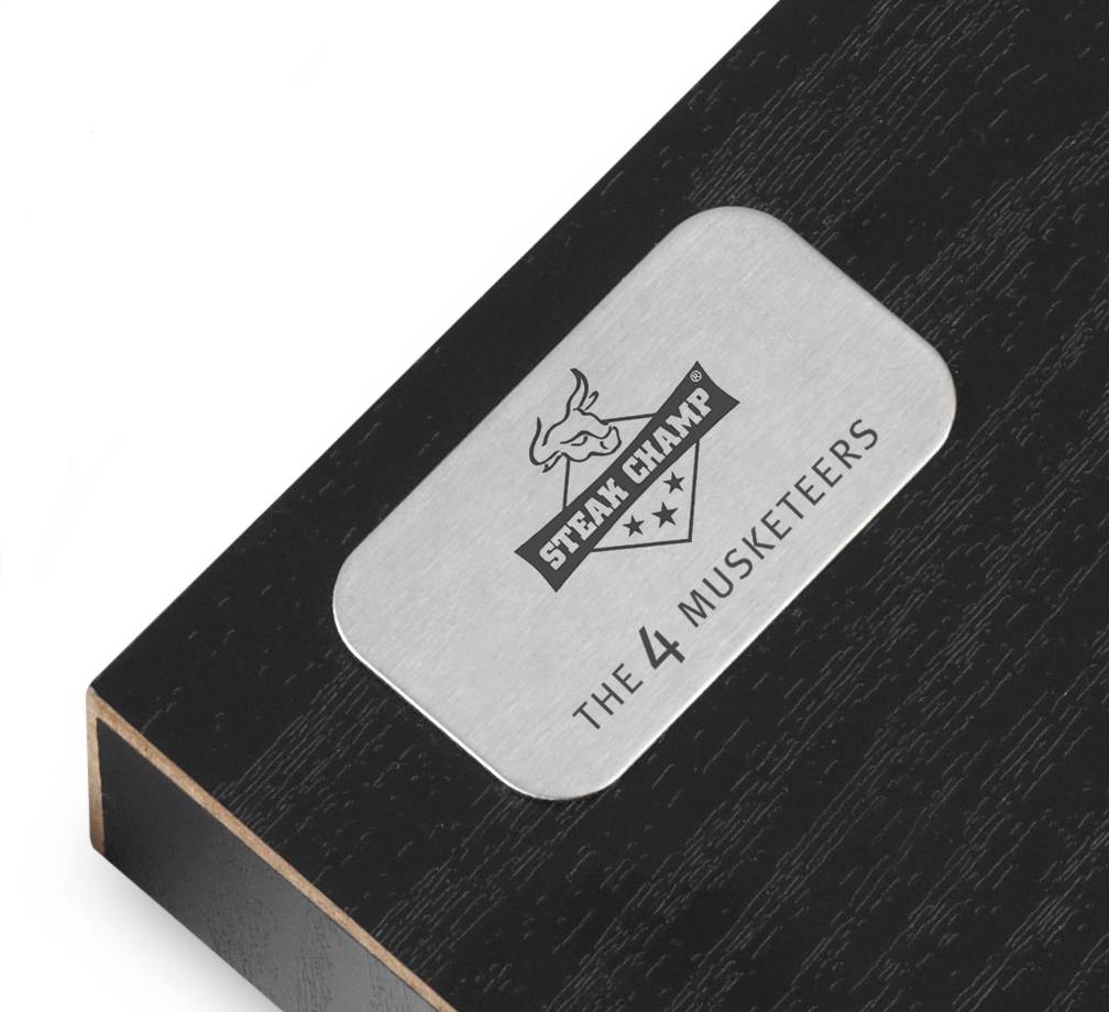 Tecpoint Steakmesser-Set 4 MUSKETEERS Geschenkbox Detail