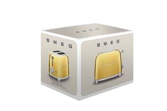 smeg: Luxuriöse Sondereditionen - Toaster Gold, TSF01GOEU, Verpackung
