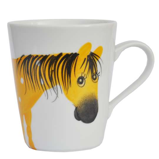 Schulz HOMEWEAR_Becher Pferd Oswald gelb