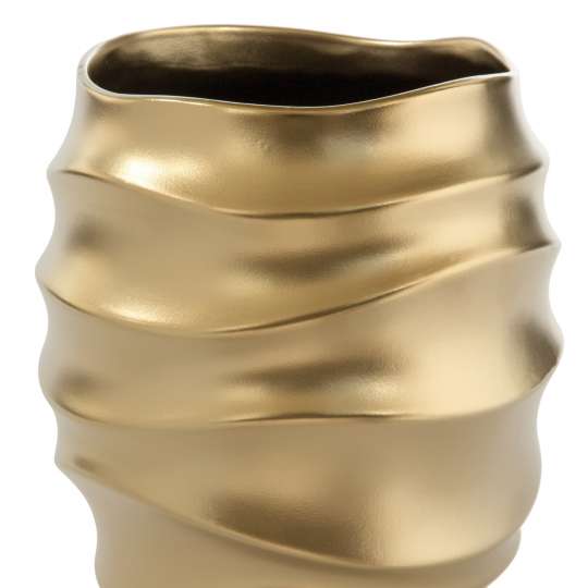 Fink Living FABIA / Vase-Übertopf, Keramik, goldfarben 127719 