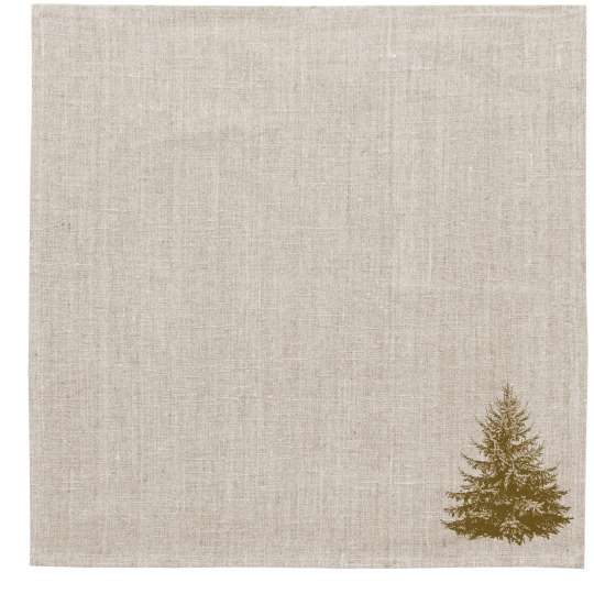 Frohstoff - winterliche Motive aus der Natur: SVL 142 Serviette Leinen Tanne, messing