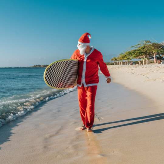 Santa am Strand in Aruba