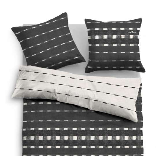 TOM TAILOR - Bedroom Grey & Mauve - Satin Bed Linen - dark grey