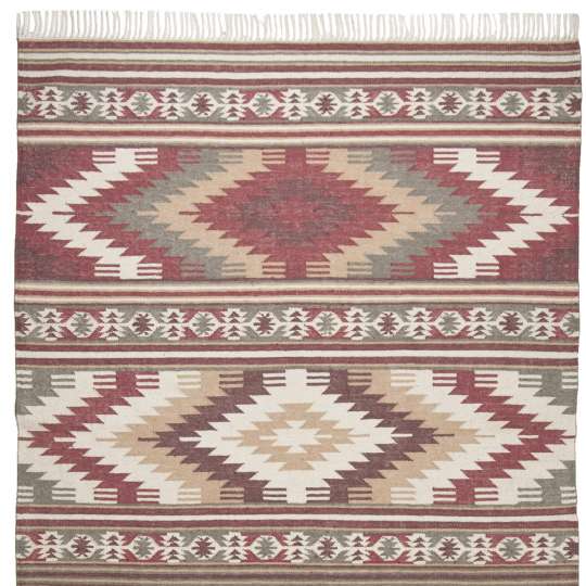 Tom Tailor Home Kelim Colors Flacher Vintageteppich rot