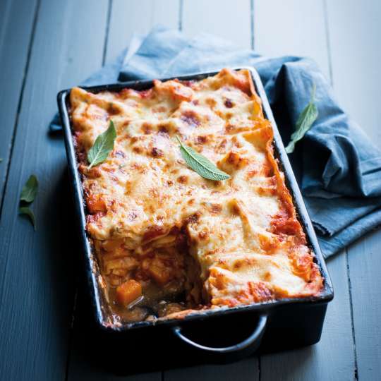 Kürbis-Hühnchen-Lasagne