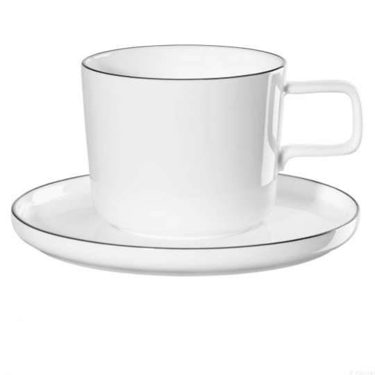 Asa Selection Coco Ligne noir - Kaffeetasse mit Unterteller