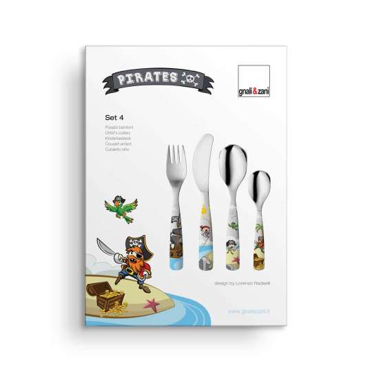 Gnali&Zani PIRATES Kinderbesteck Set 4-teilig Geschenkbox