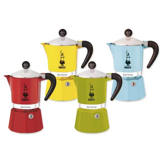 Jetzt wird's bunt! Mit der Rainbow Espressokocher-Kollektion von Bialetti