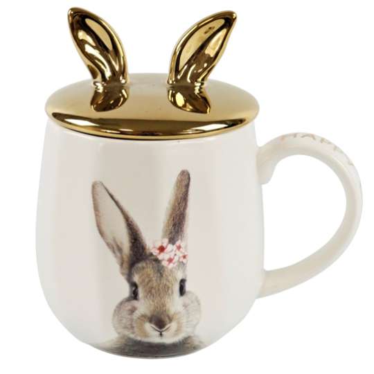 Tasse mit Deckel Bunny