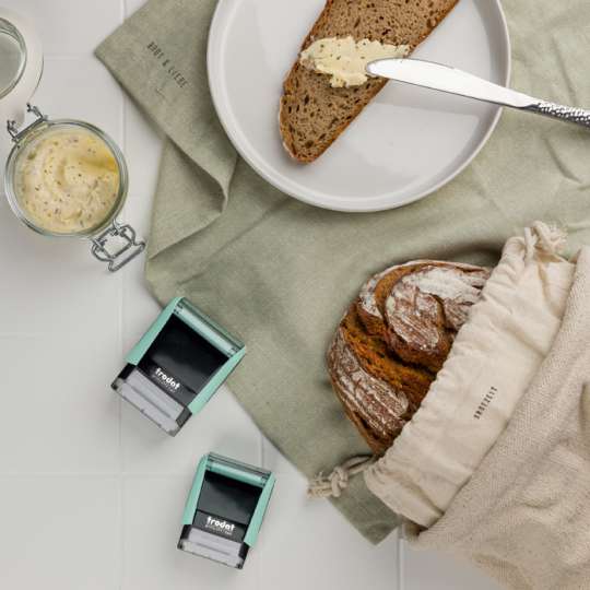 Brotbeutel bedruckt mit Trodat Printy